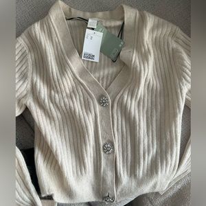 H&M cardigan rhinestone buttons